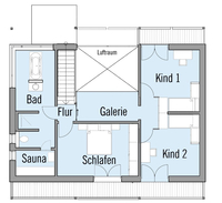 Baufritz Musterhaus Alpenchic- Grundriss Dachgeschoss